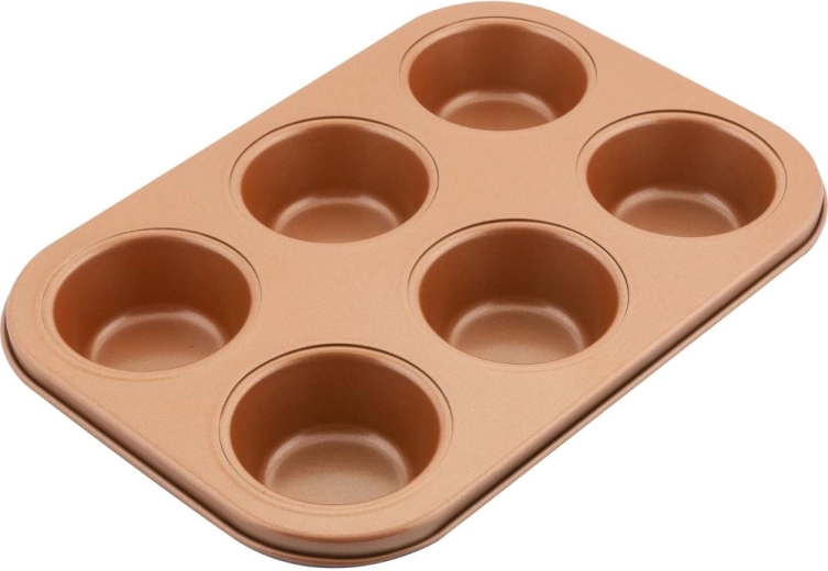 Lamart muffinvorm voor 6 muffins, koperkleurig