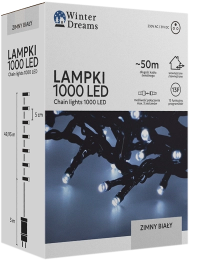 LED-lichtsnoer 1000 LED's koud wit 50 m