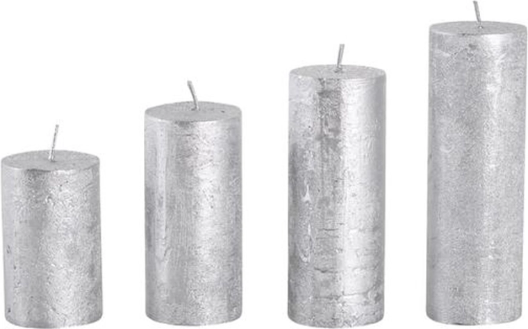 Rustieke adventskaarsen Provence goudkleurig, 4 stuks
