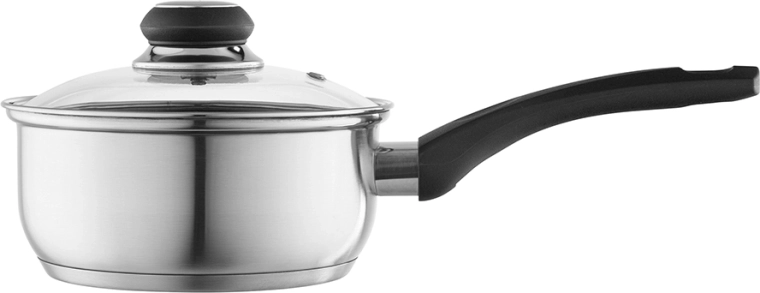 Altom Design Emilio roestvrijstalen steelpan 1,2 l 16 cm met glazen deksel