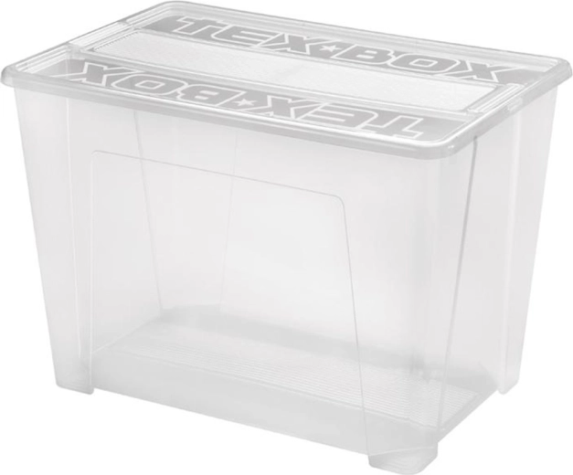 Kunststof opbergbox met deksel HEIDRUN TexBox 70 l