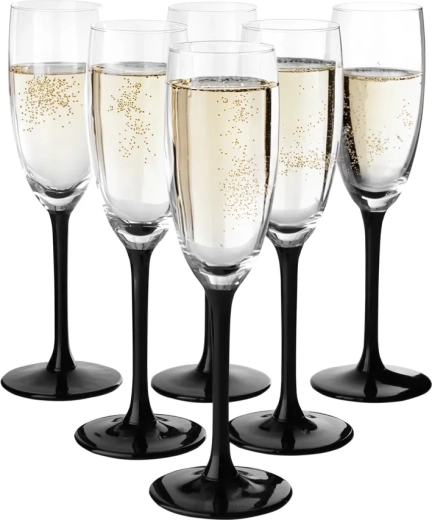 Onyx set van 6 champagneglazen 180 ml