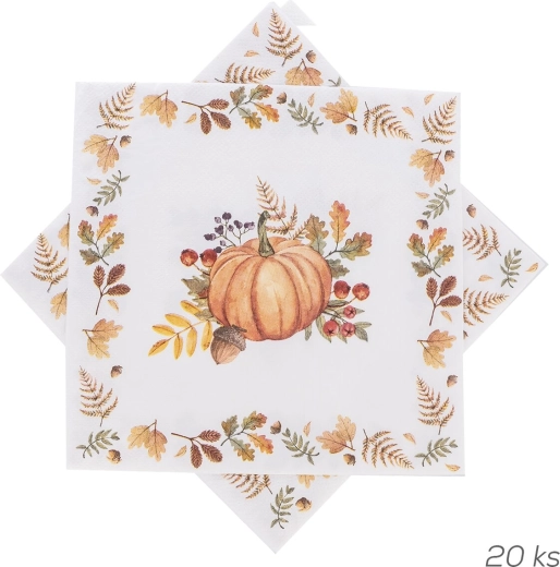 Papieren servetten Herfst met pompoenmotief 33 × 33 cm (20 stuks)