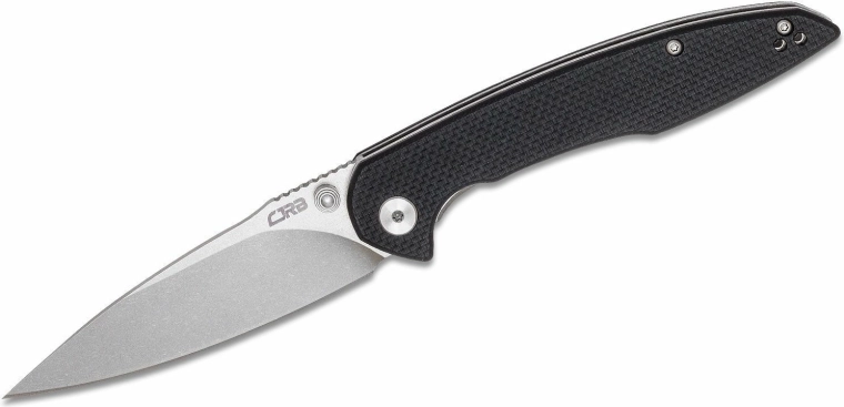 Opvouwbaar mes CJRB Centros D2, stonewash, zwart G10