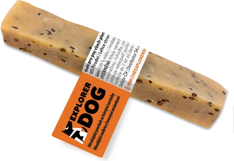 Explorer Dog Himalaya-kaassnack met lijnzaad (maat M)