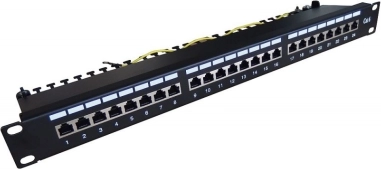 Patchpaneel 19'' 24x RJ45 kat.6, zwart