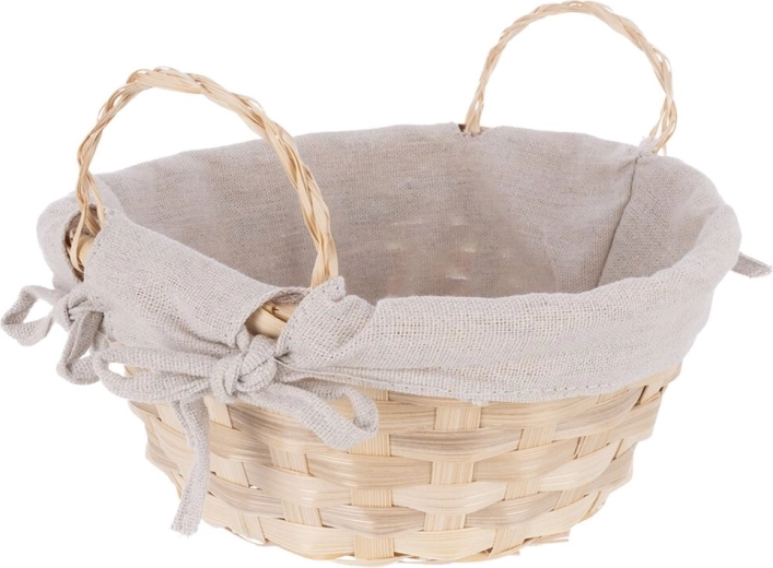 Decoratief mandje van bamboe en katoen 21,5 × 14 cm