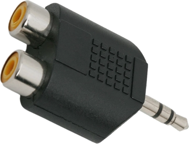 Stereo-adapter 2× RCA-aansluiting naar 3,5mm-jackplug