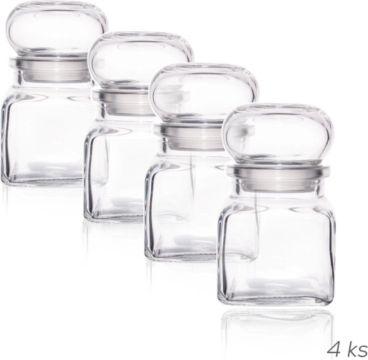 Glazen kruidenpotjes TK120, 4 stuks