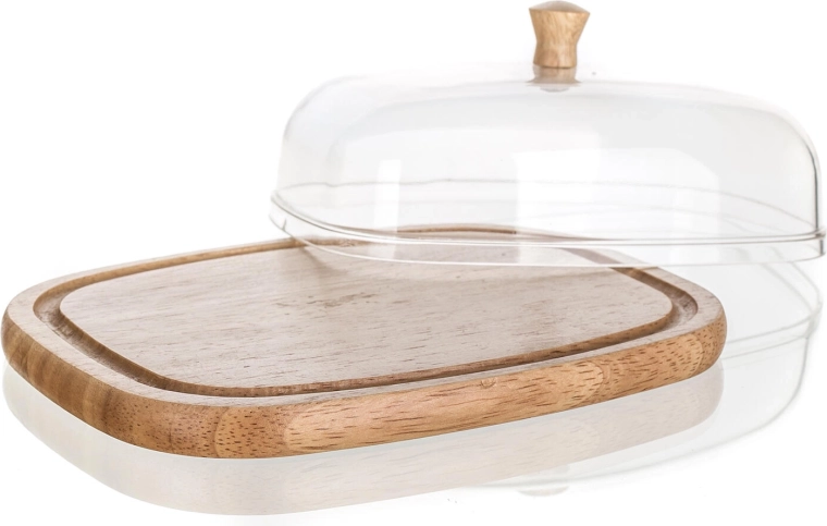 Natuurlijk houten dienblad met veilige groef