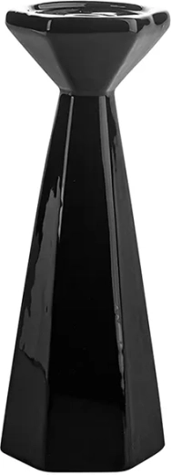 Kegelvormige zwarte kandelaar 24,5 cm