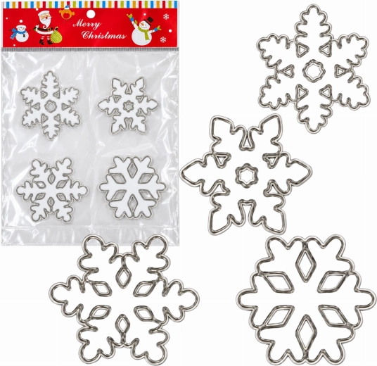 Kerstgelraamsticker met sneeuwvlokken - 1 stuk