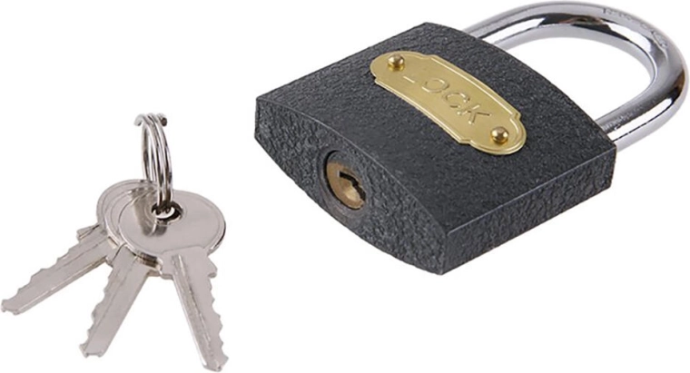 Klassiek hangslot van 50 mm met 3 sleutels