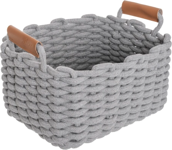 Katoenen opbergmand SKANDI grijs