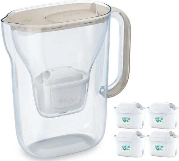 Style Essential waterfilterkan 2,4 l met 4 filters, zandkleurig