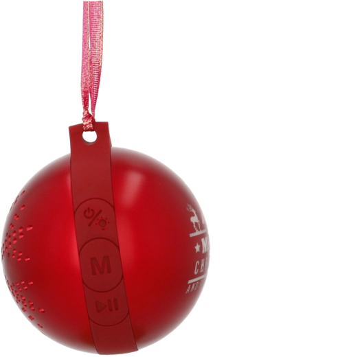 Kerstbal voor in de boom met Bluetooth-speaker, rood 8,5 × 8,5 × 9,5 cm - 1 stuk