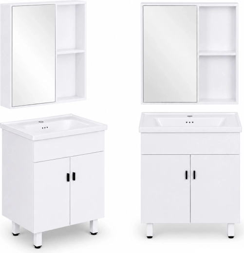 ModernHome badkamerkast met wastafel en spiegelkast – set