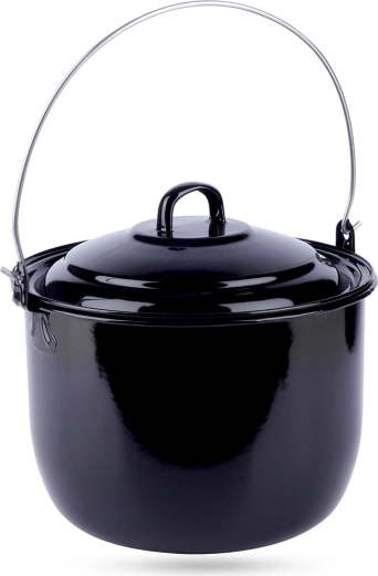 Geëmailleerde Hongaarse hangende kookpot met deksel Ambiance 7,7 l