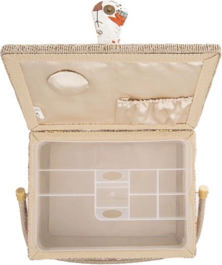 Deksel met vak en naaldenkussen