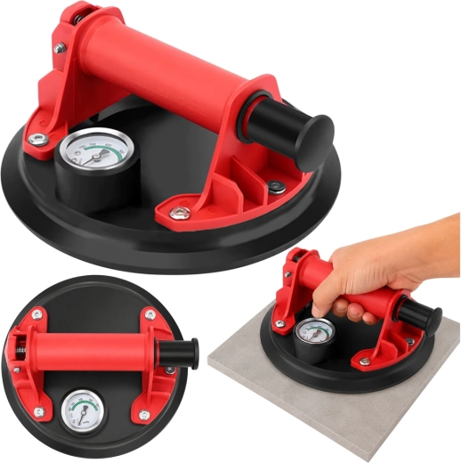 Vacuümzuignap voor tegels en glas met manometer 20 cm