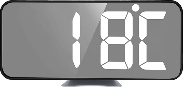 Leddisplay met omschakeling tussen tijd en temperatuur