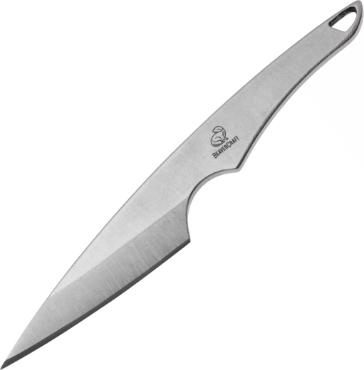 BeaverCraft NCK2 nekmis met satijnen lemmet en leren schede