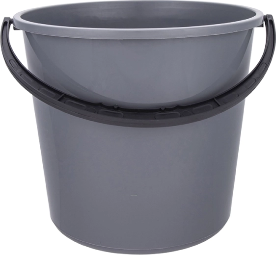Plastic emmer met kunststof handvat 5 l grijs