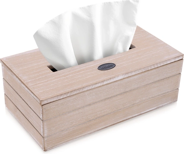 Beige doos voor papieren zakdoekjes 25 × 13,5 × 9 cm