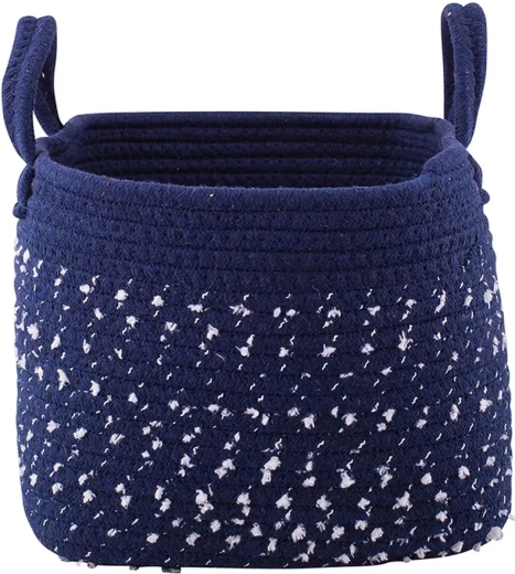 Gevlochten opbergmand donkerblauw (marine) 25 × 25 × 20 cm
