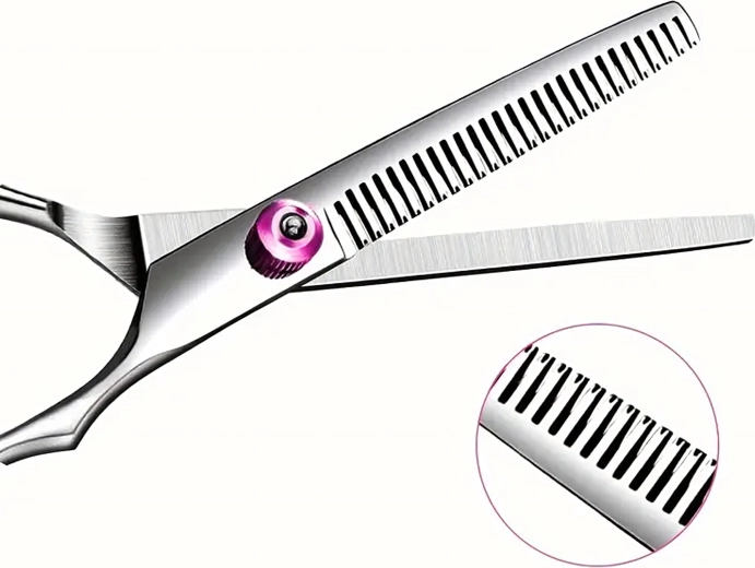 Precieze en zachte uitdunning van de vacht