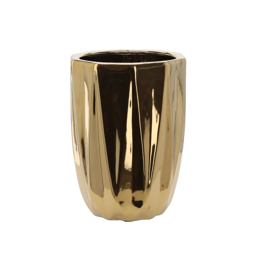 Keramische bloempotcover 24 × 24 × 32 cm – goud