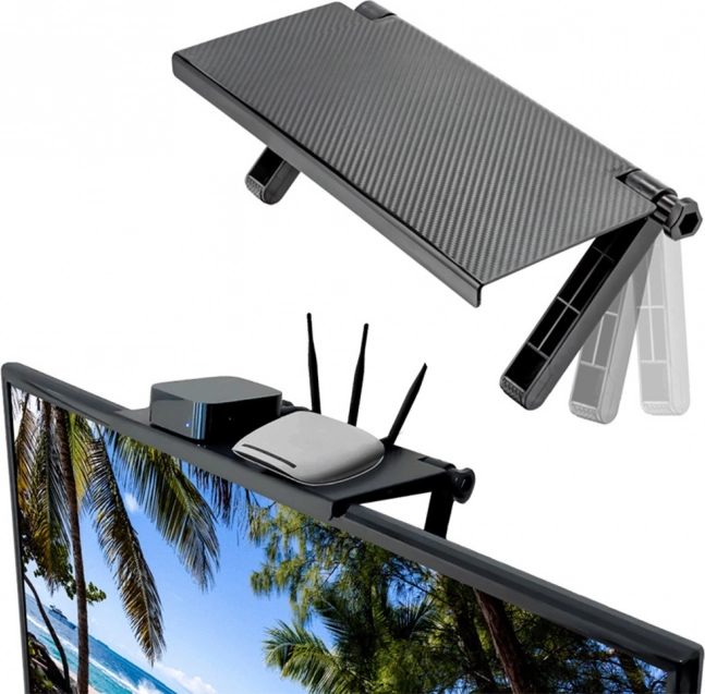 Televisieplank voor tv en monitor, verstelbare houder voor set-topbox