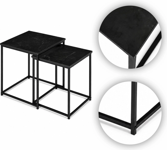 Elegante tafelbladen met marmerdecor