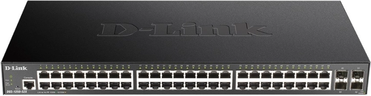 D-Link DGS‑1250-52X beheerde gigabitswitch 48× GE en 4× SFP+ 10G