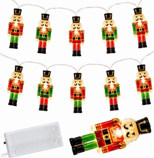 Kerst-ledlichtsnoer met notenkrakers, 10 lichtjes - 1 stuk