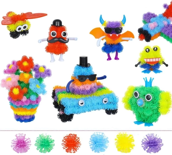 Creatieve verbindingsblokjes met klittenbandsluiting in een koffer, meer dan 800 onderdelen