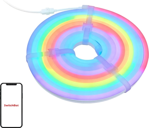 SwitchBot neon slimme LED-strip RGBIC neon rope light 5 m (Matter)