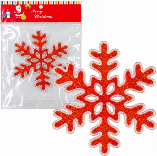 Kerst-gelraamsticker sneeuwvlok 20 × 20 cm - 1 stuk