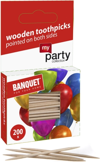 My Party houten dubbelzijdige cocktailprikkers 200 stuks