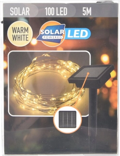 Solar LED-lichtslinger 100 LED met geel licht