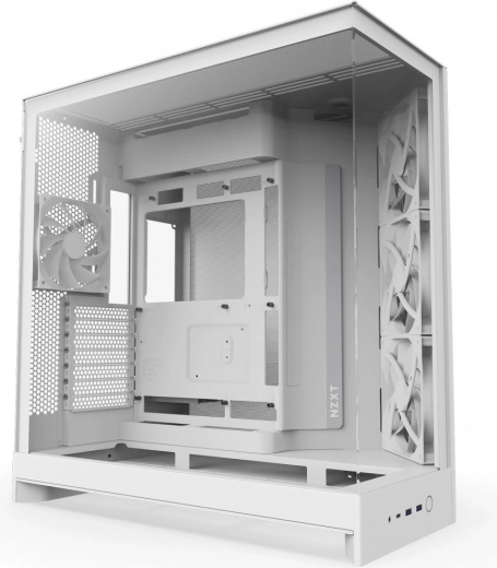 NZXT H9 Flow witte mid-tower behuizing met panoramisch glas