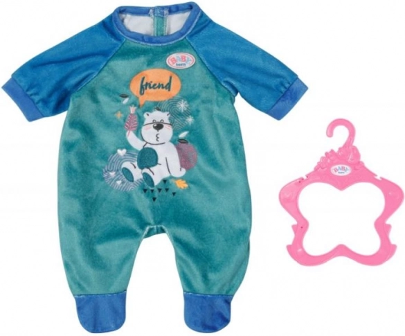 BABY born fluwelen rompertje voor poppen van 43 cm – Blauw