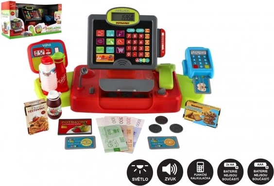 Kinder elektronische kassa met licht en geluid met accessoires