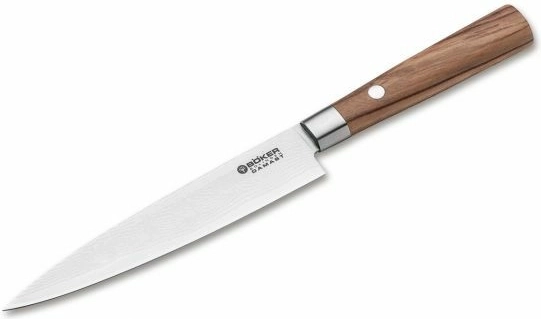 Böker Manufaktur Solingen Damast Olive veelzijdig keukenmes 15 cm