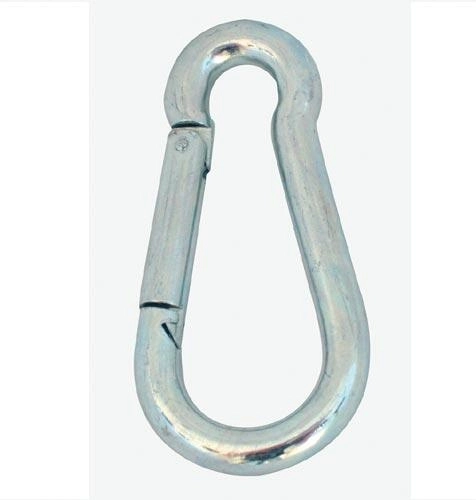 Stalen karabijnhaak 80 × 8 mm, verzinkt (10 stuks)