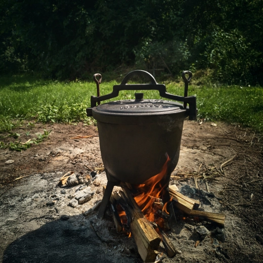 Stabiele driepoot voor koken boven open vuur