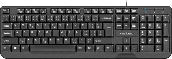 Toetsenbord Natec Trout Slim USB CZ/SK 1.8m zwart
