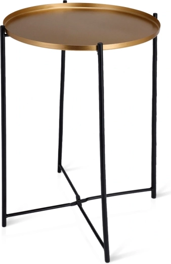 Ronde metalen bijzettafel goud 35 × 47 cm
