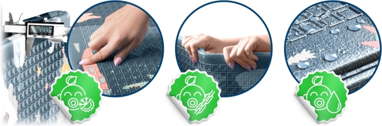 Schokdemping en thermische isolatie dankzij 1 cm XPE