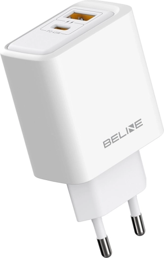 Beline GaN-netlader 45 W met USB-A en USB-C, wit
